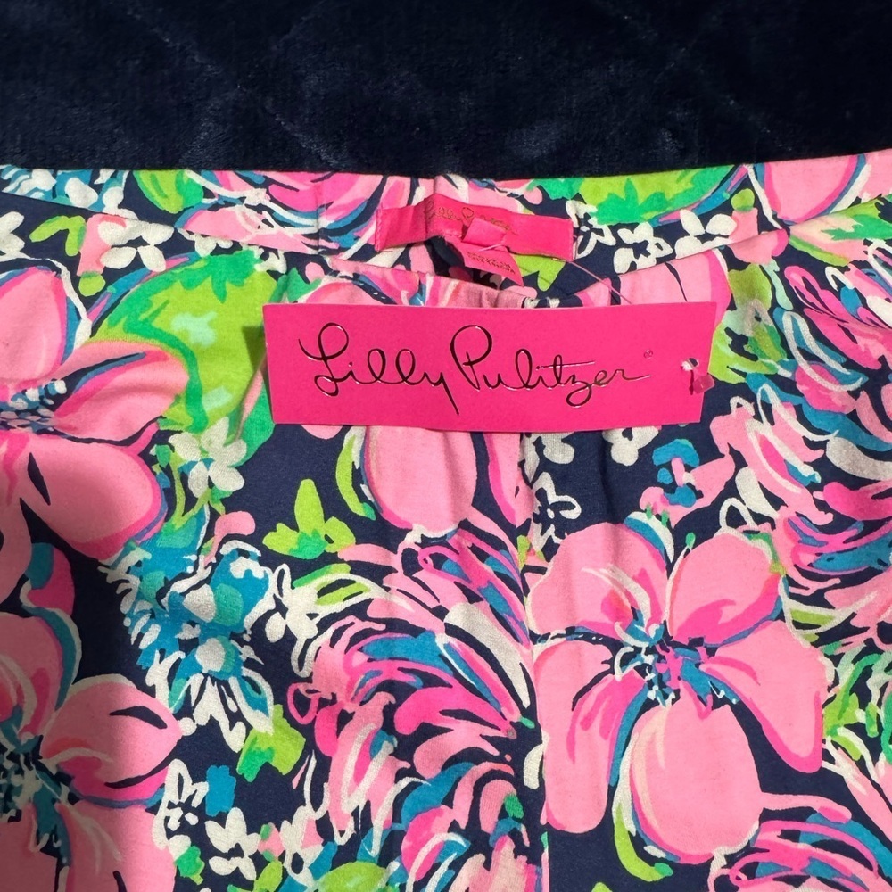 Lilly Pulitzer Pink and Green Floral Wide Leg Pants - Picture 7 of 11